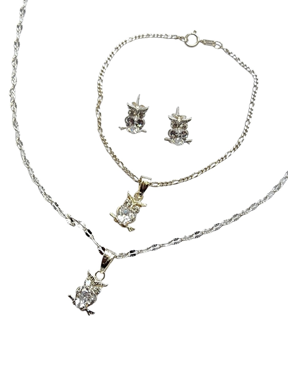 Aretes collar y pulsera de (si aplica) Búho LIMERENCE BY CLAUDIA HERRERA AVES No aplica de Plata P 925 Zirconia