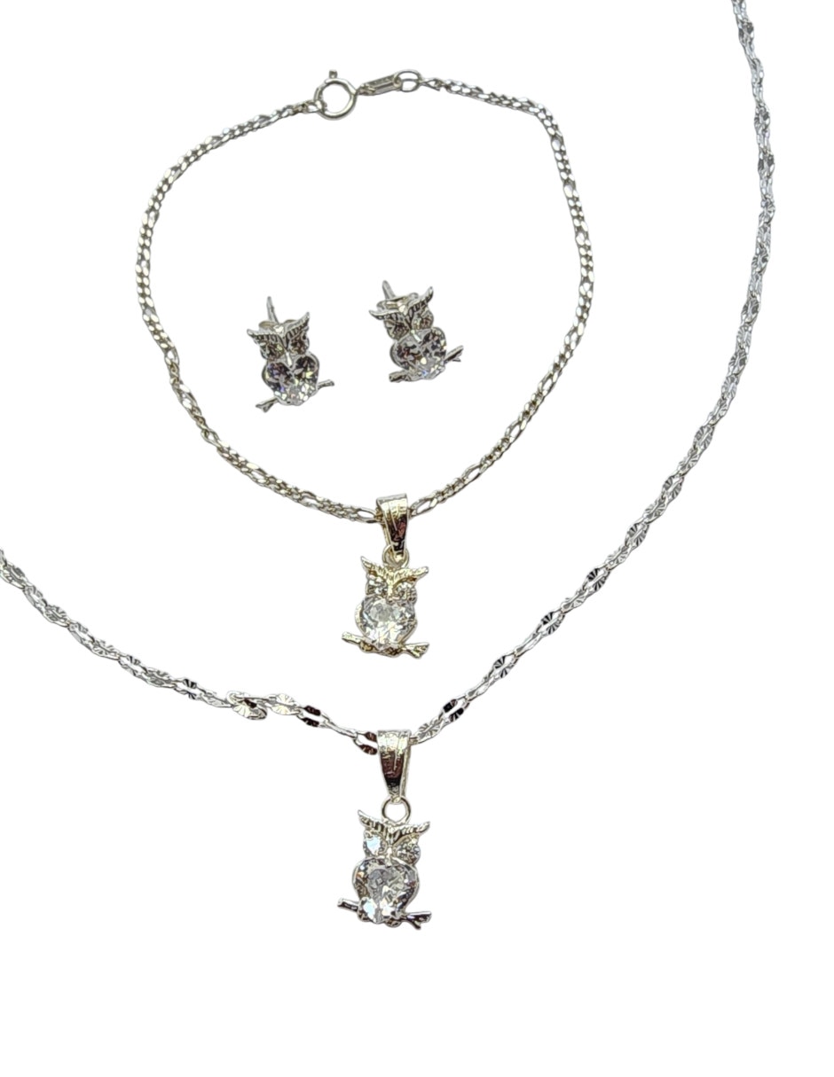 Aretes collar y pulsera de (si aplica) Búho LIMERENCE BY CLAUDIA HERRERA AVES No aplica de Plata P 925 Zirconia