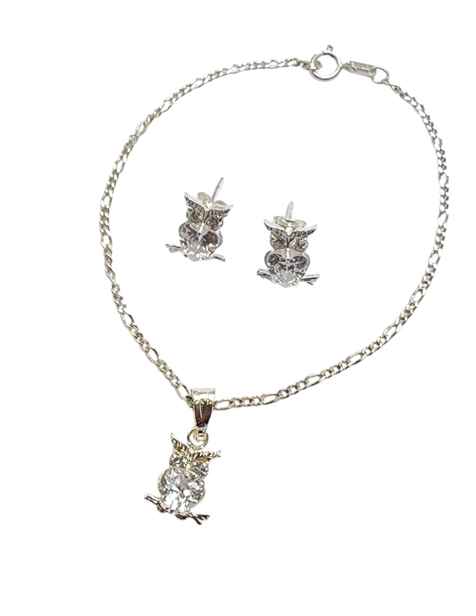 Aretes y pulsera de (si aplica) Búho LIMERENCE BY CLAUDIA HERRERA AVES No aplica de Plata P 925 Zirconia