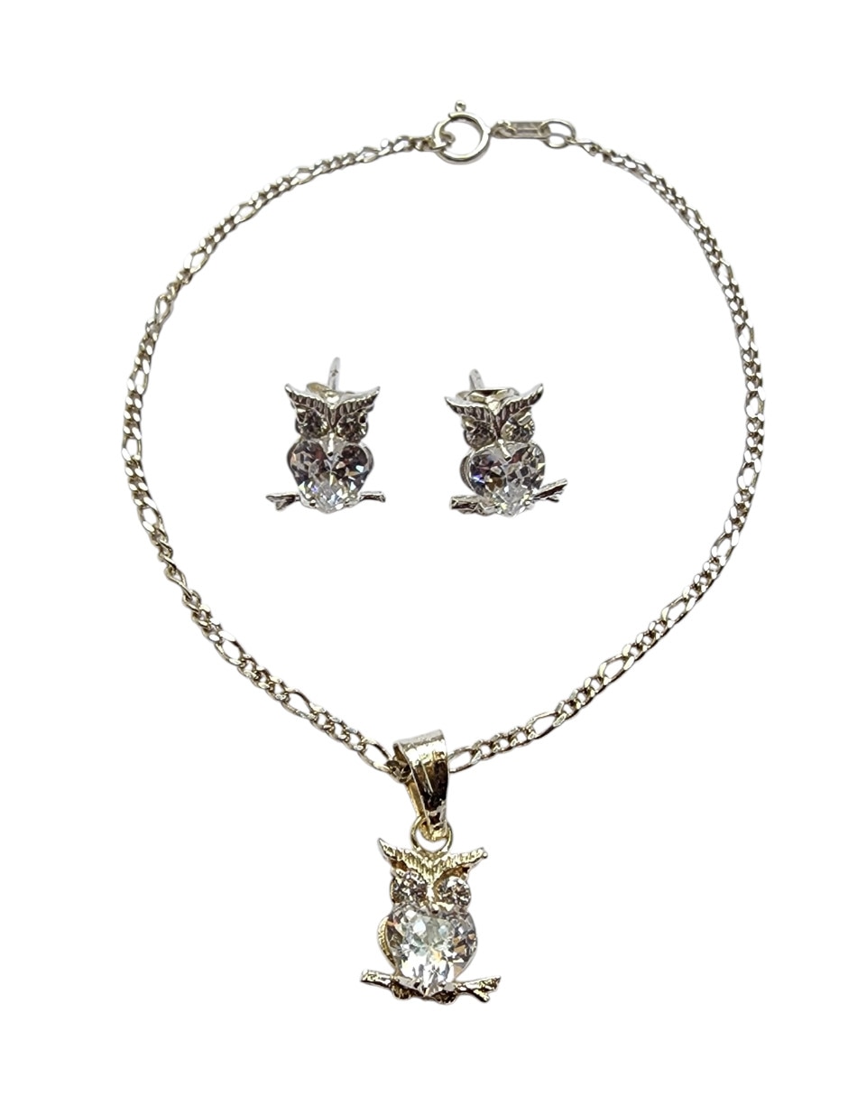 Aretes y pulsera de (si aplica) Búho LIMERENCE BY CLAUDIA HERRERA AVES No aplica de Plata P 925 Zirconia