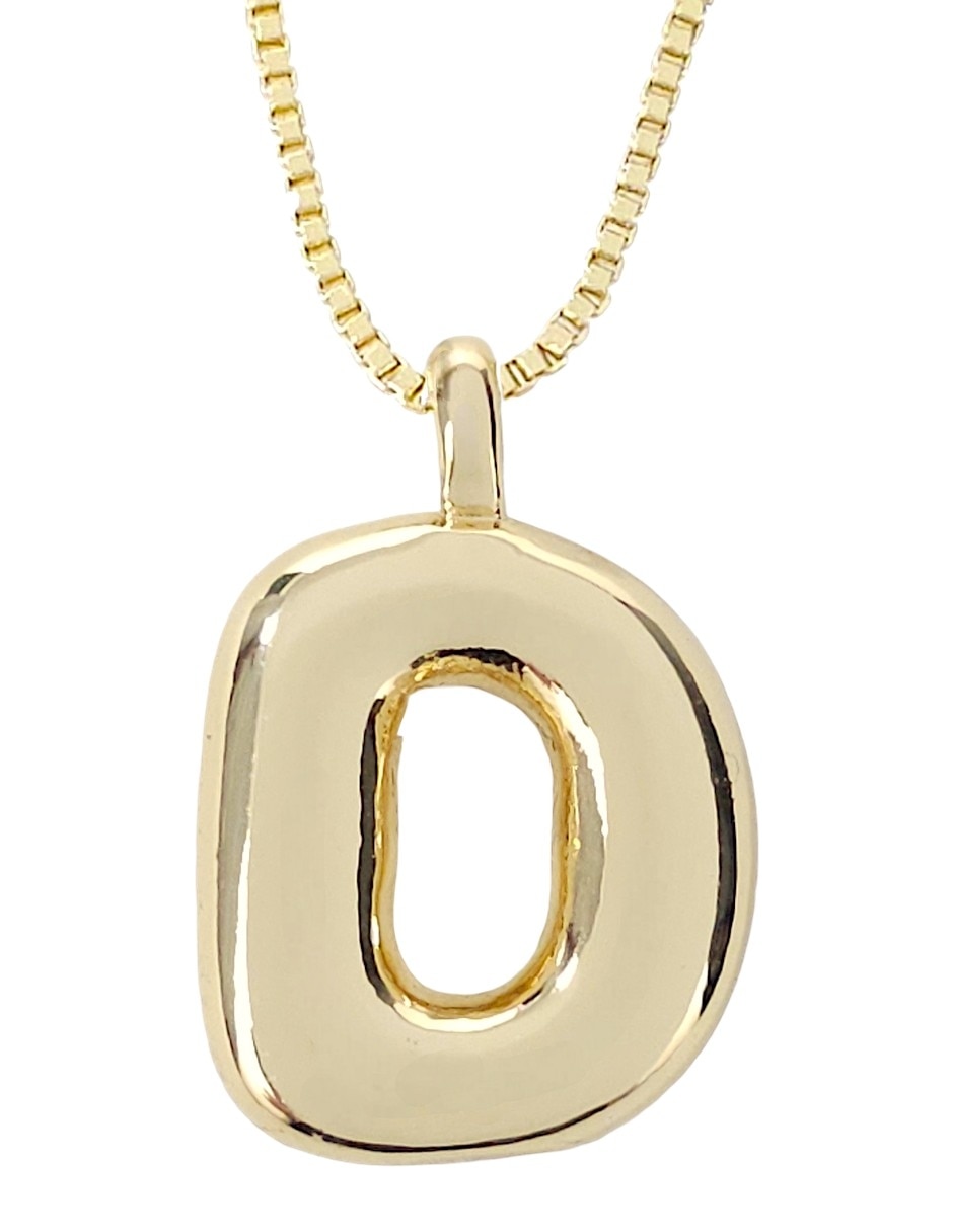 Collar con dije de letra d de oro laminado 18 k