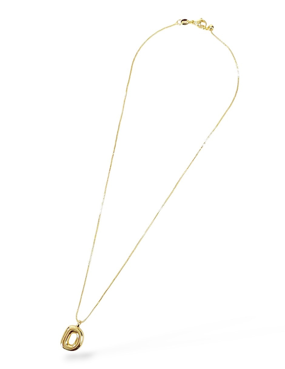 Collar con dije de letra d de oro laminado 18 k 5