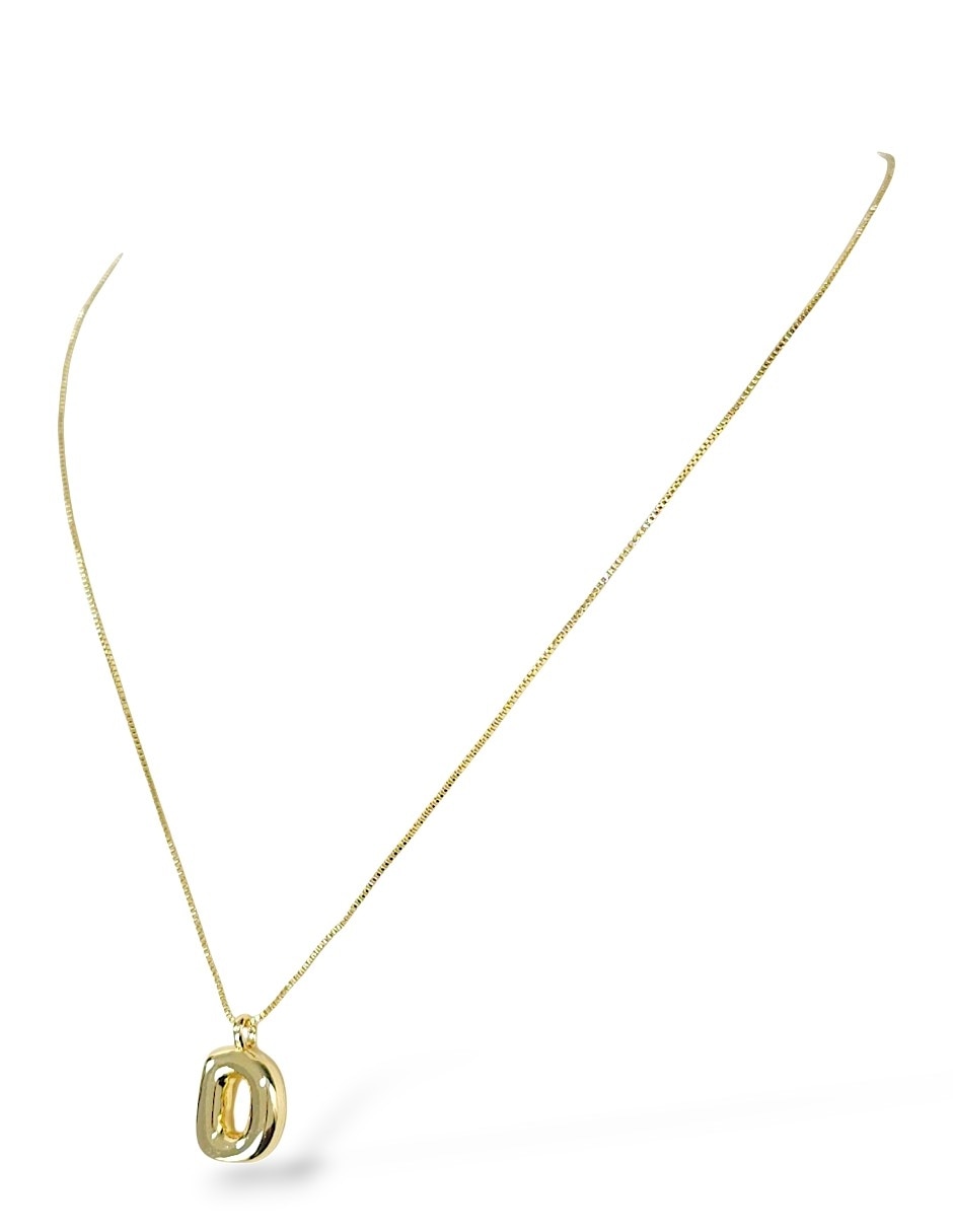 Collar con dije de letra d de oro laminado 18 k