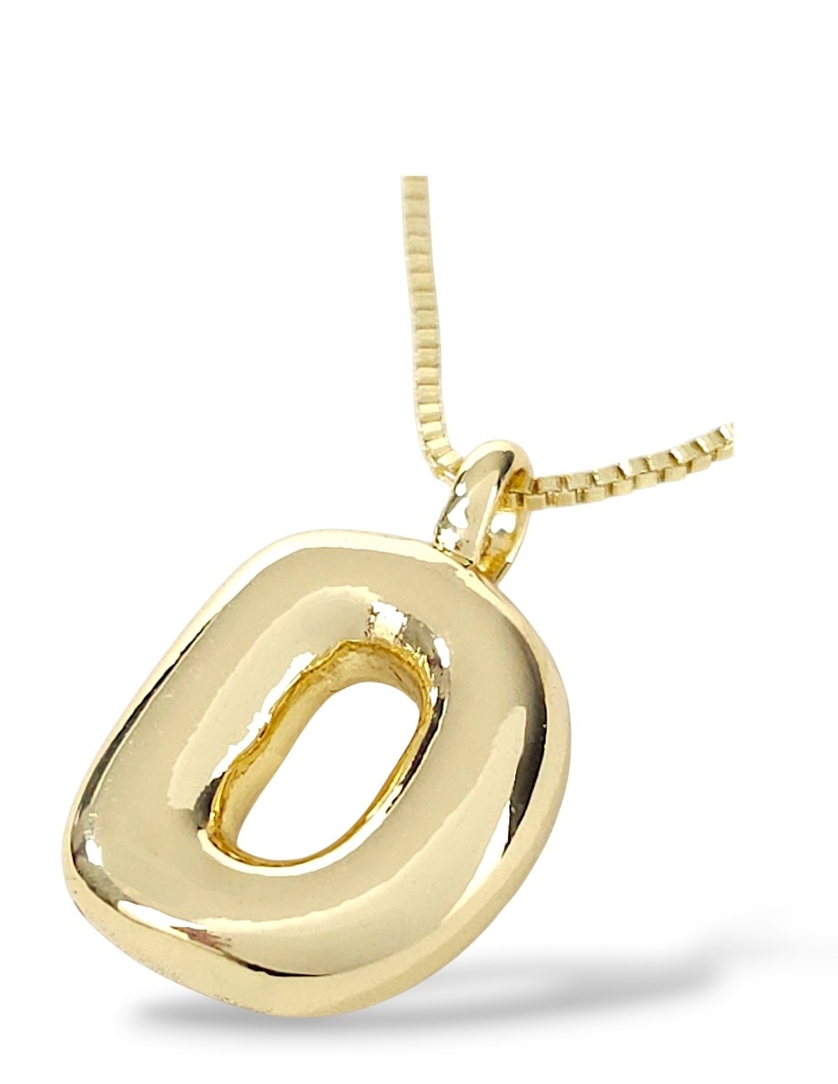Collar con dije de letra d de oro laminado 18 k
