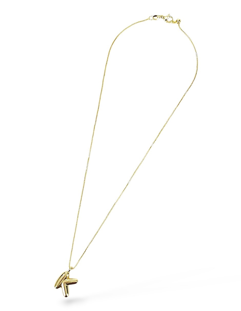 Collar con dije de letra k de oro laminado 18 k