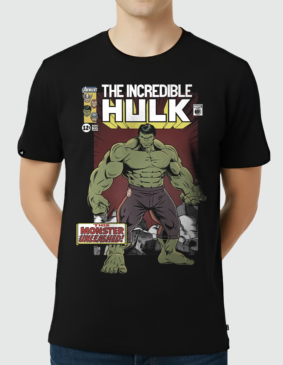 Playera marvel hulk comic cuello redondo para hombre
