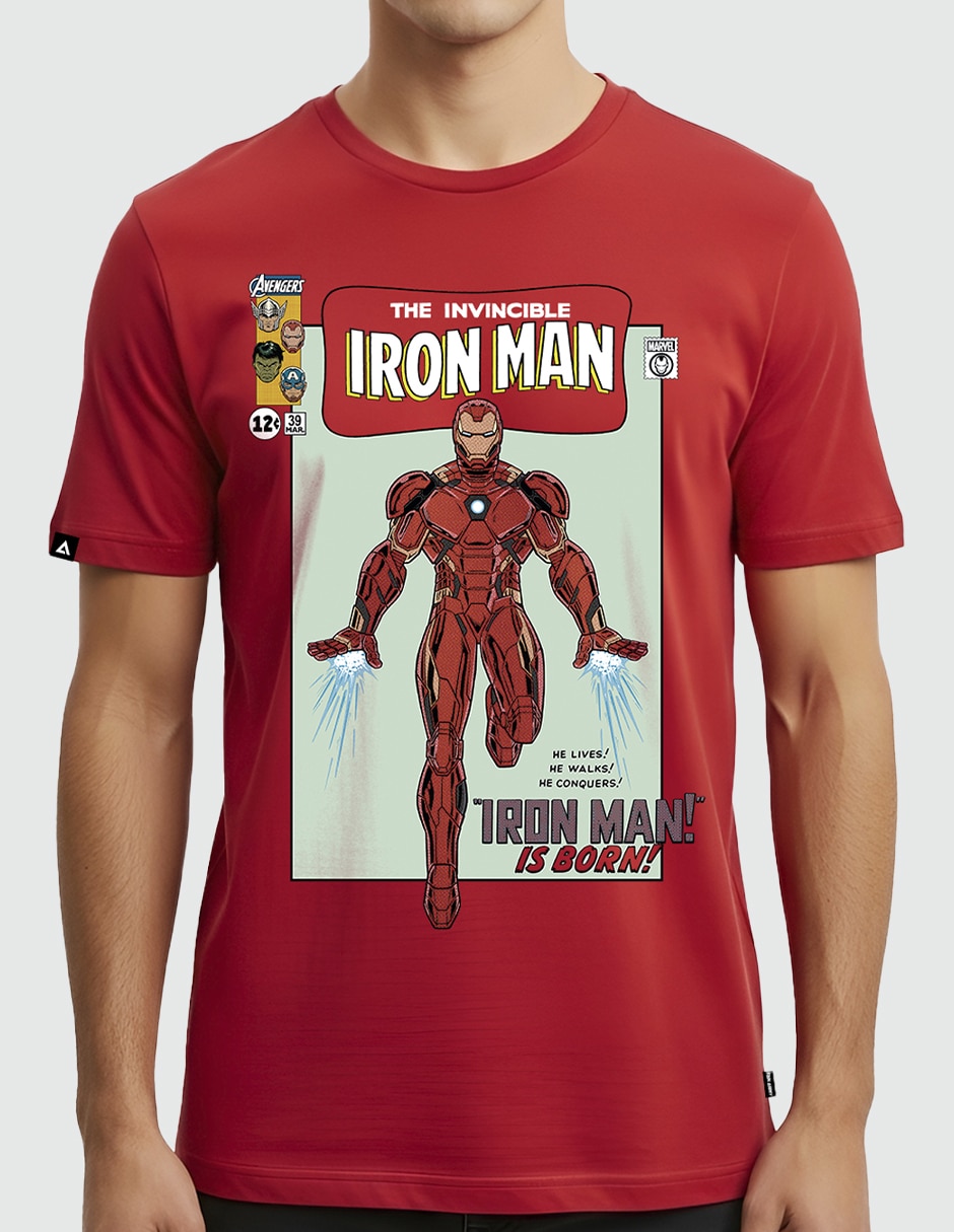 Playera Disney Marvel Iron Man Comic cuello redondo para hombre