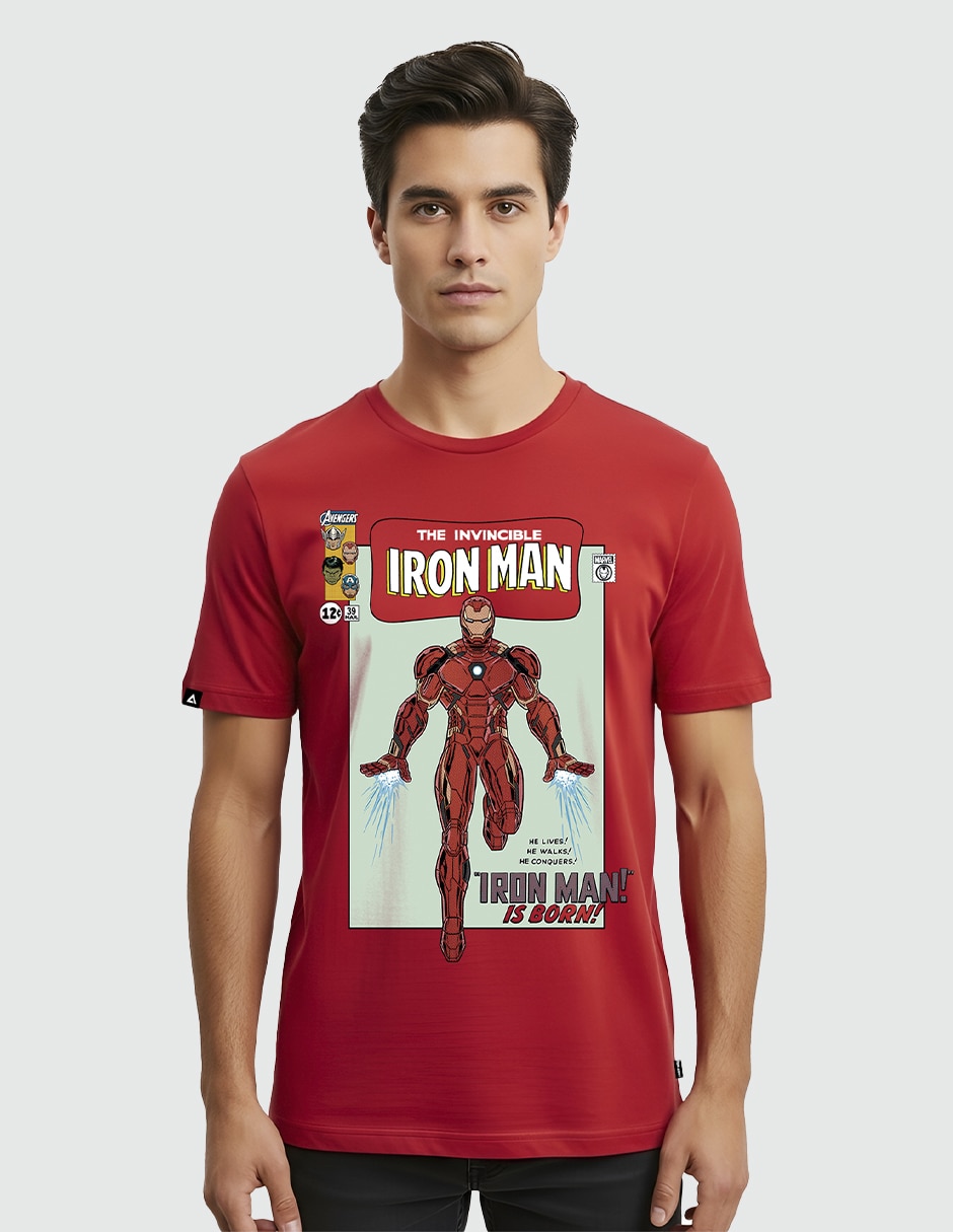 Playera Marvel Iron Man Comic cuello redondo para hombre