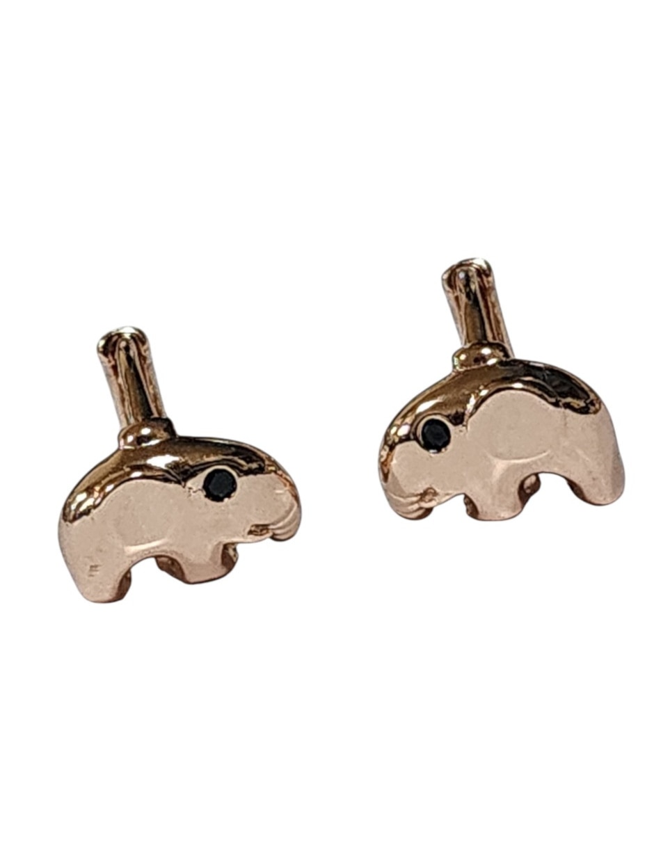 Huggies de elefante Limerence By Claudia Herrera de oro laminado P 925 con acabado brillante