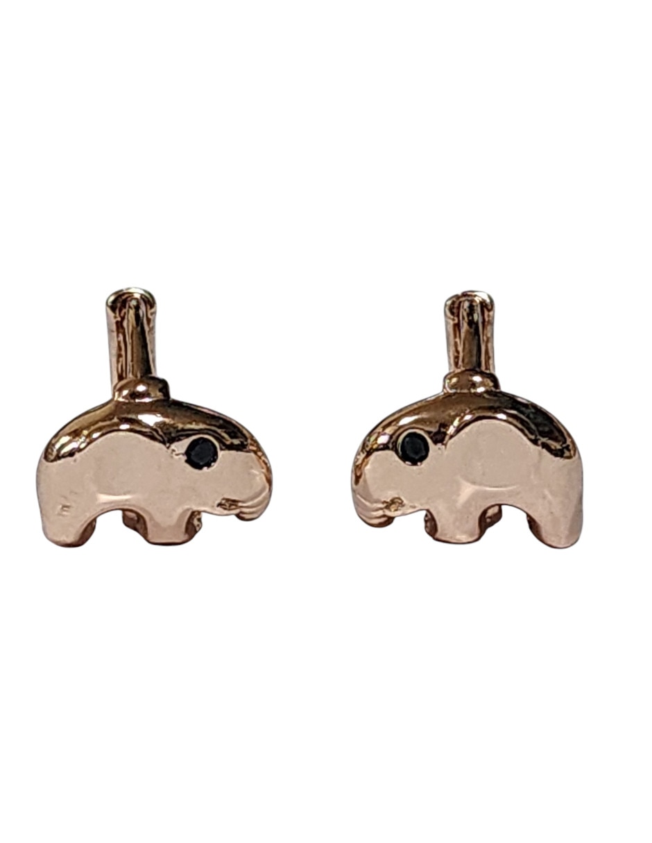 Huggies de elefante Limerence By Claudia Herrera de oro laminado P 925 con acabado brillante