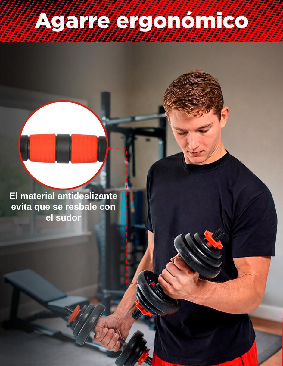 Set mancuernas de peso variable X-rush 30 kg 22 piezas