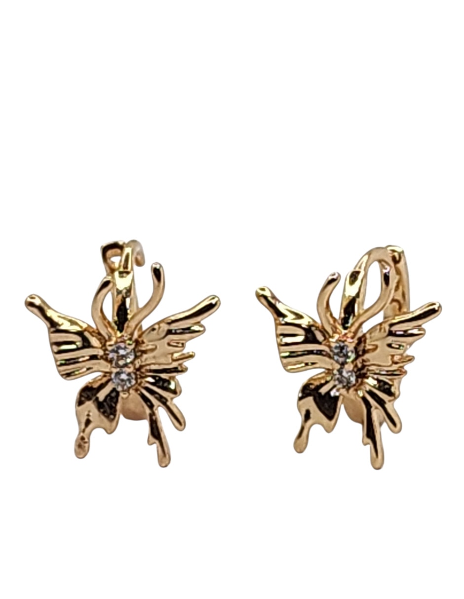 Aretes de mariposa Limerence by Claudia Herrera Amor de Oro laminado 14 K con acabado Brillante