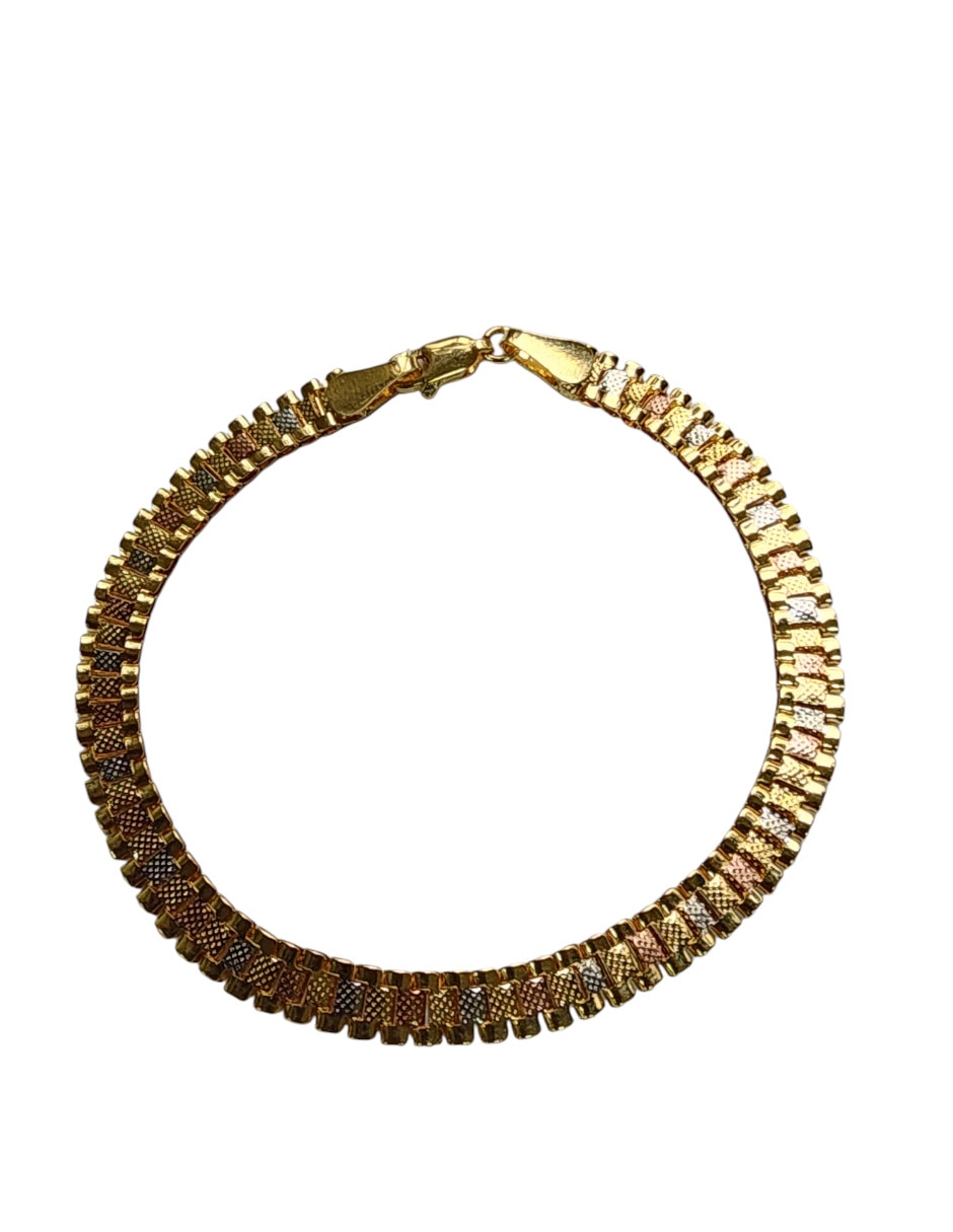 Pulsera de oro laminado 14 k con acabado brillante 1
