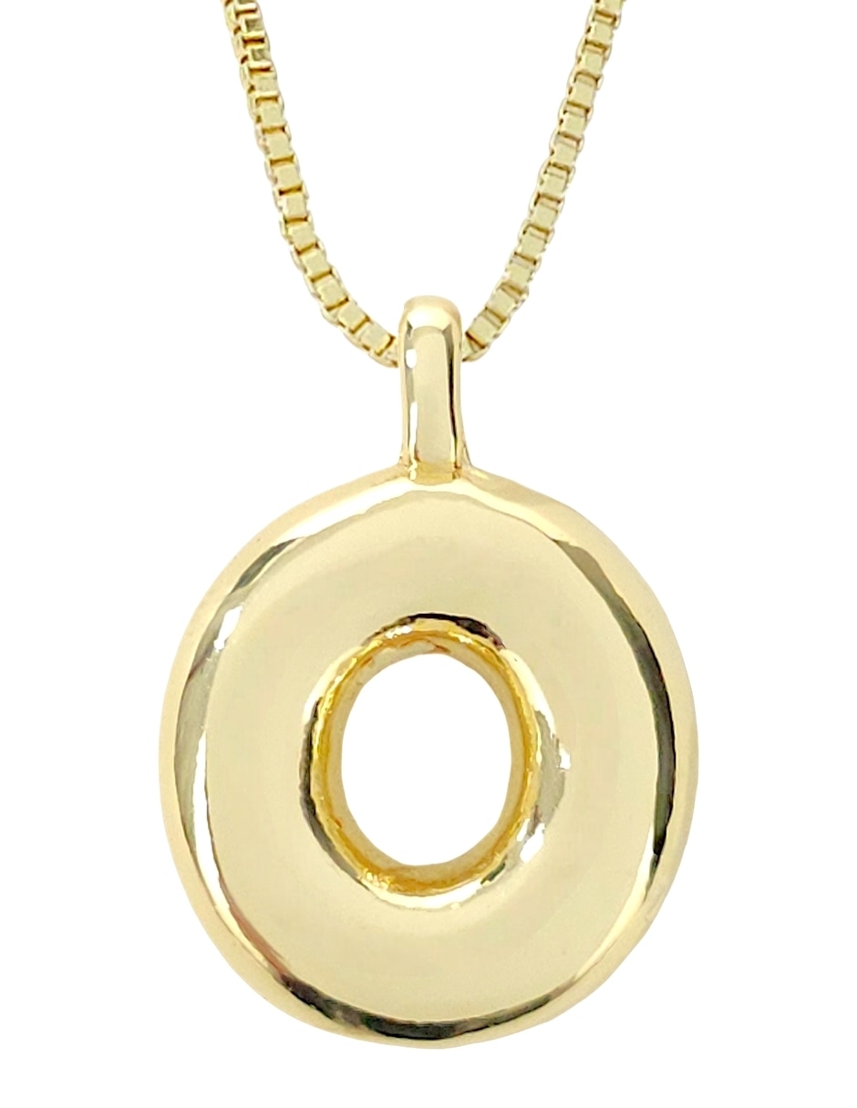 Collar con dije de letra o de oro laminado 18 k