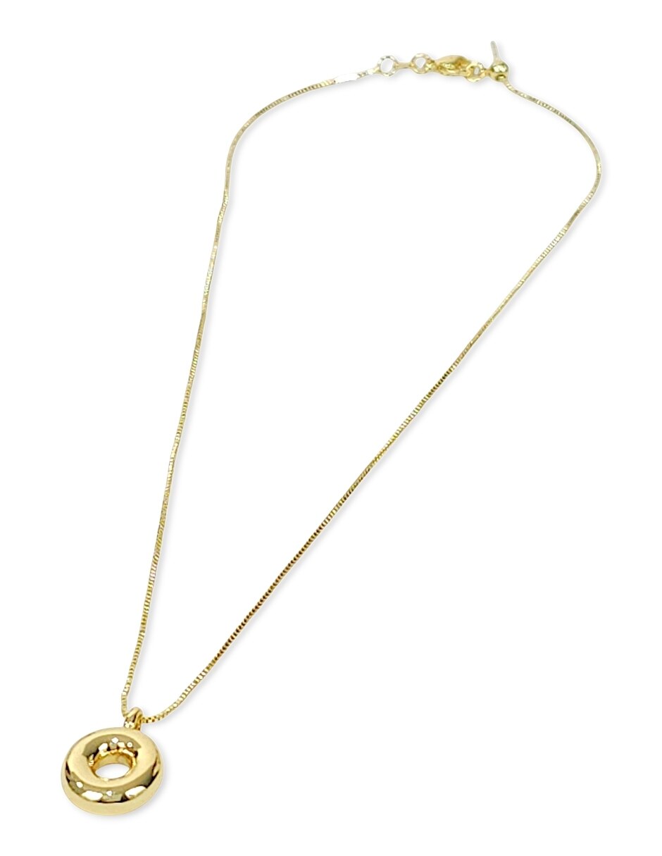 Collar con dije de letra o de oro laminado 18 k 6
