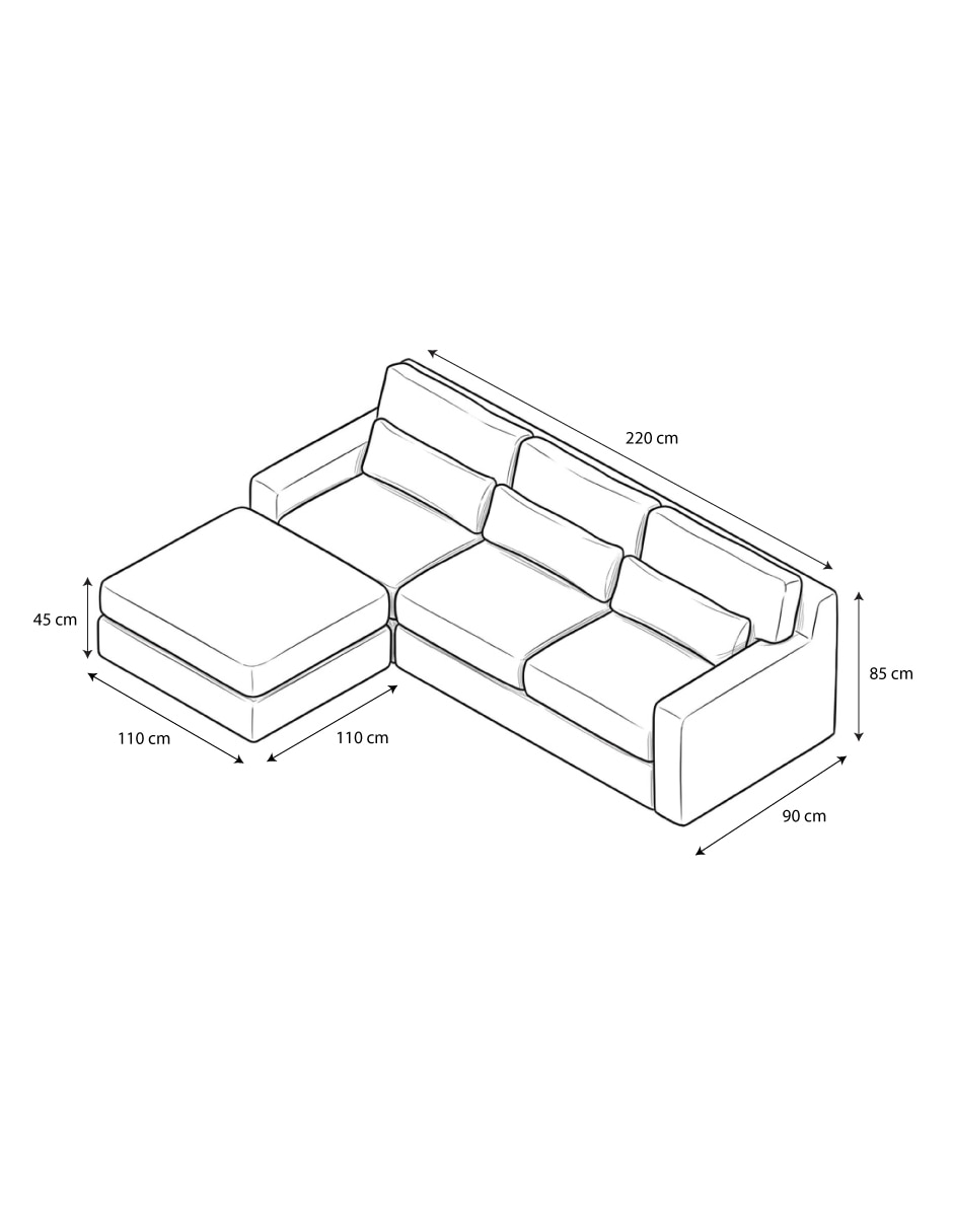 Sofá modulares maoli "de" madera pino