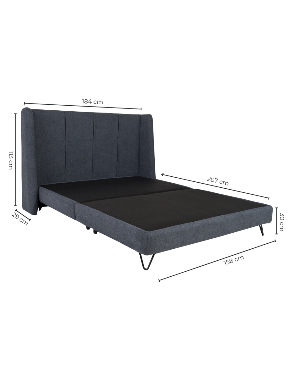 Cama Hampton de madera queen size 2