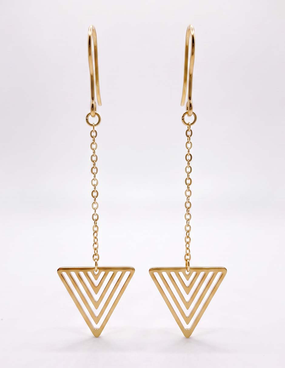 Aretes largos con acabado pulido 1