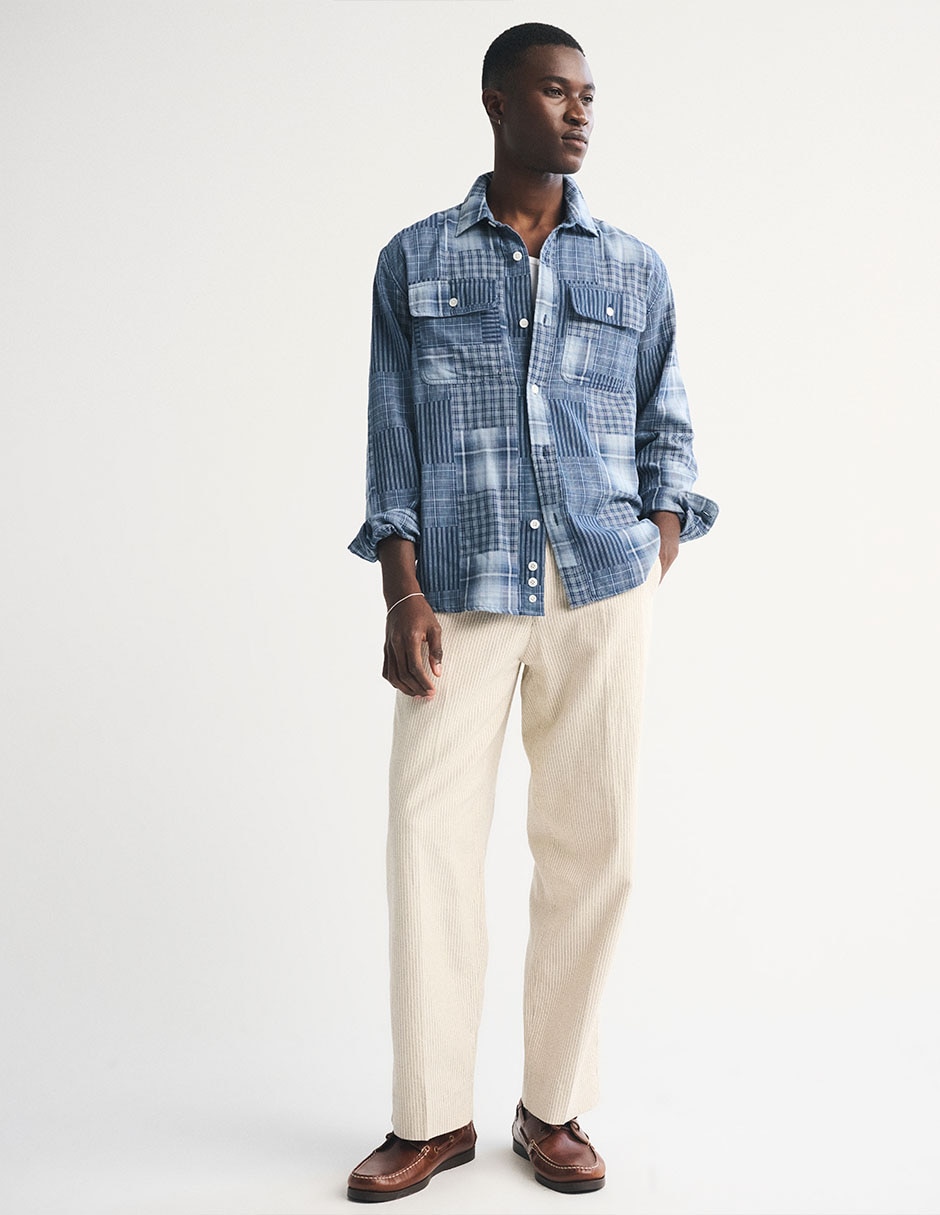 "camisa/sobrecamisa" casual "de" (si aplica) algodón "manga" larga "para hombre" 5