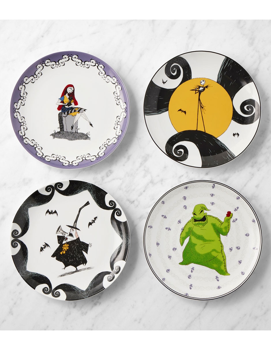 Set de platos surtidos The Nightmare Before Christmas de porcelana 4 piezas 1