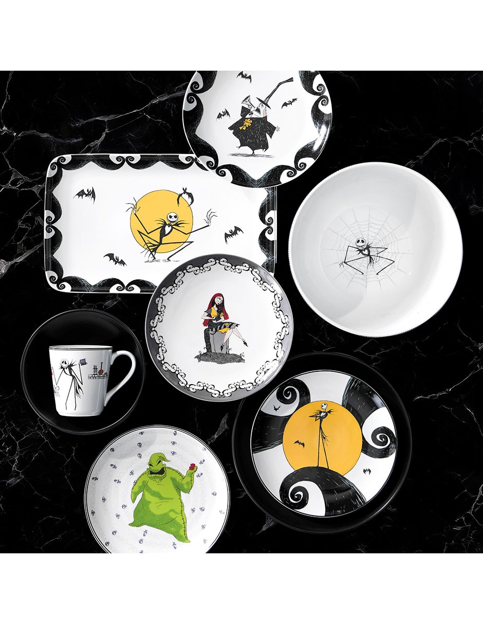 Set de platos surtidos The Nightmare Before Christmas de porcelana 4 piezas 6