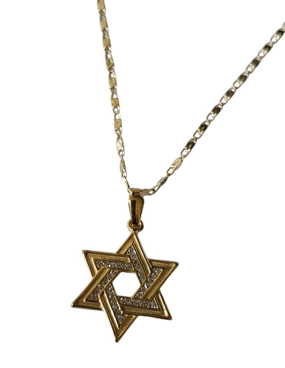 Collar con dije Estrella de David Limerence by Claudia Herrera Suerte de Oro laminado 14 K