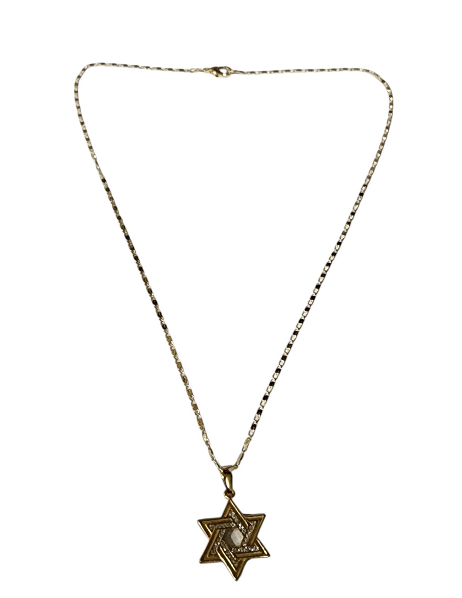 Collar con dije Estrella de David Limerence by Claudia Herrera Suerte de Oro laminado 14 K