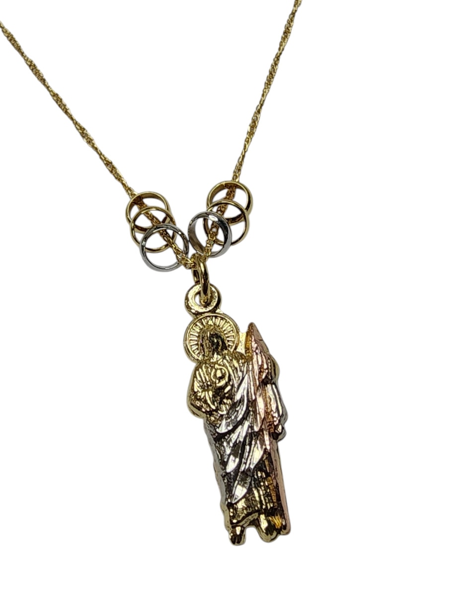 Collar con dije San Judas Tadeo Limerence by Claudia Herrera de Oro laminado 14 K