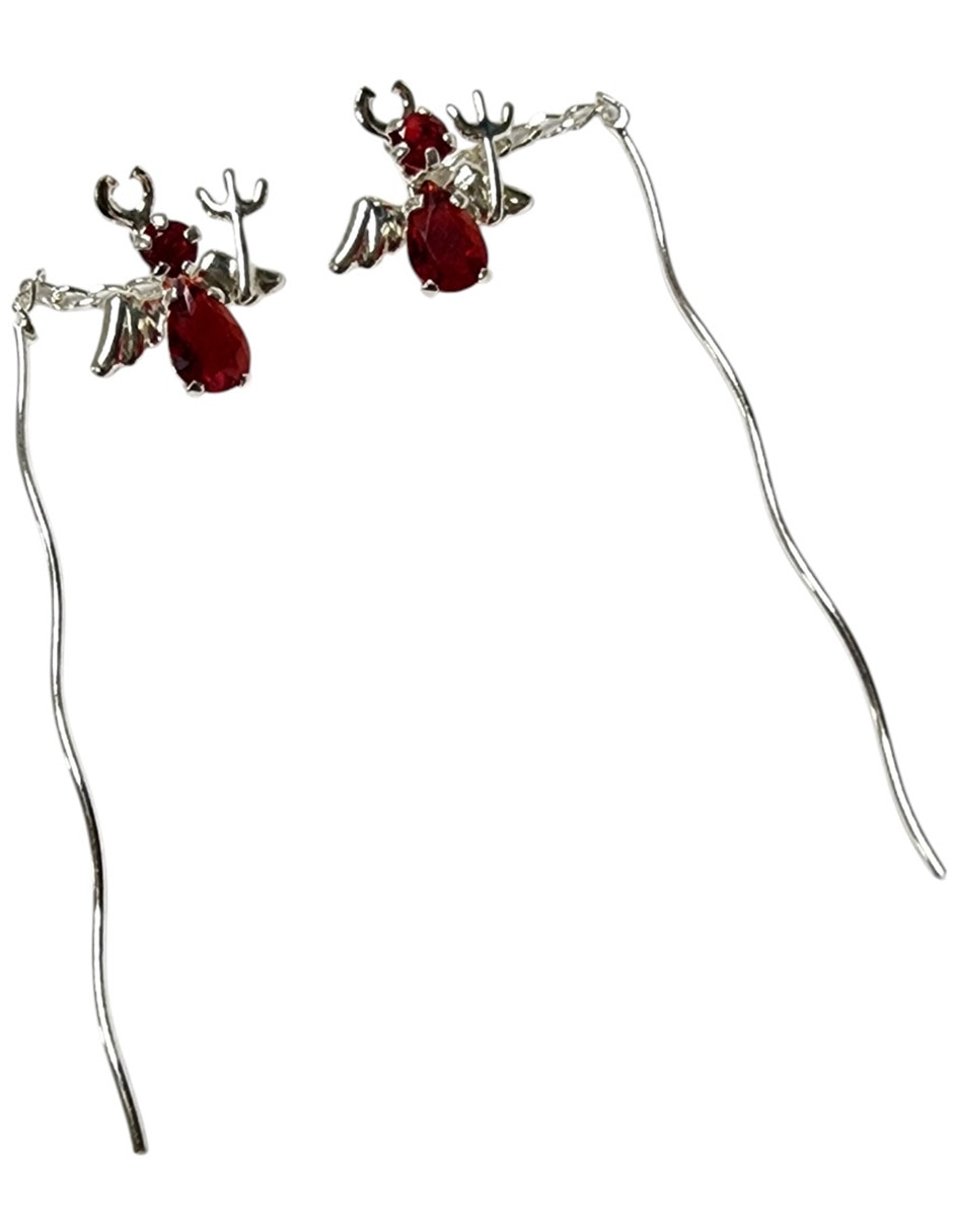 Aretes de Diablo Limerence by Claudia Herrera Conciencia de Plata P 925 con acabado Brillante Zirconia