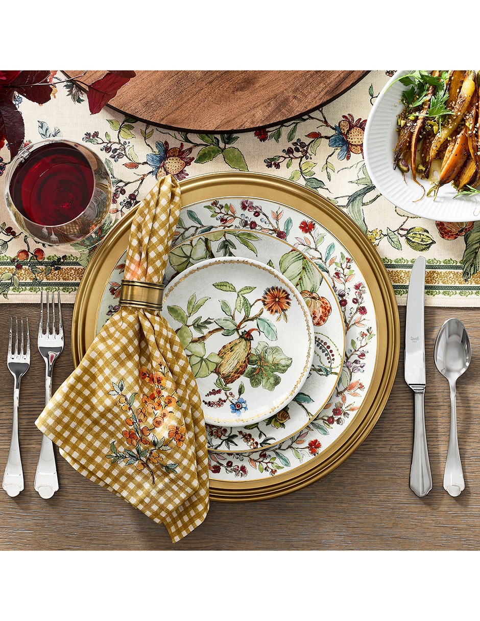 Set platos para aperitivos Wildwood Botanical de porcelana 4 piezas Set platos para aperitivos Wildwood Botanical de porcelana 4 piezas