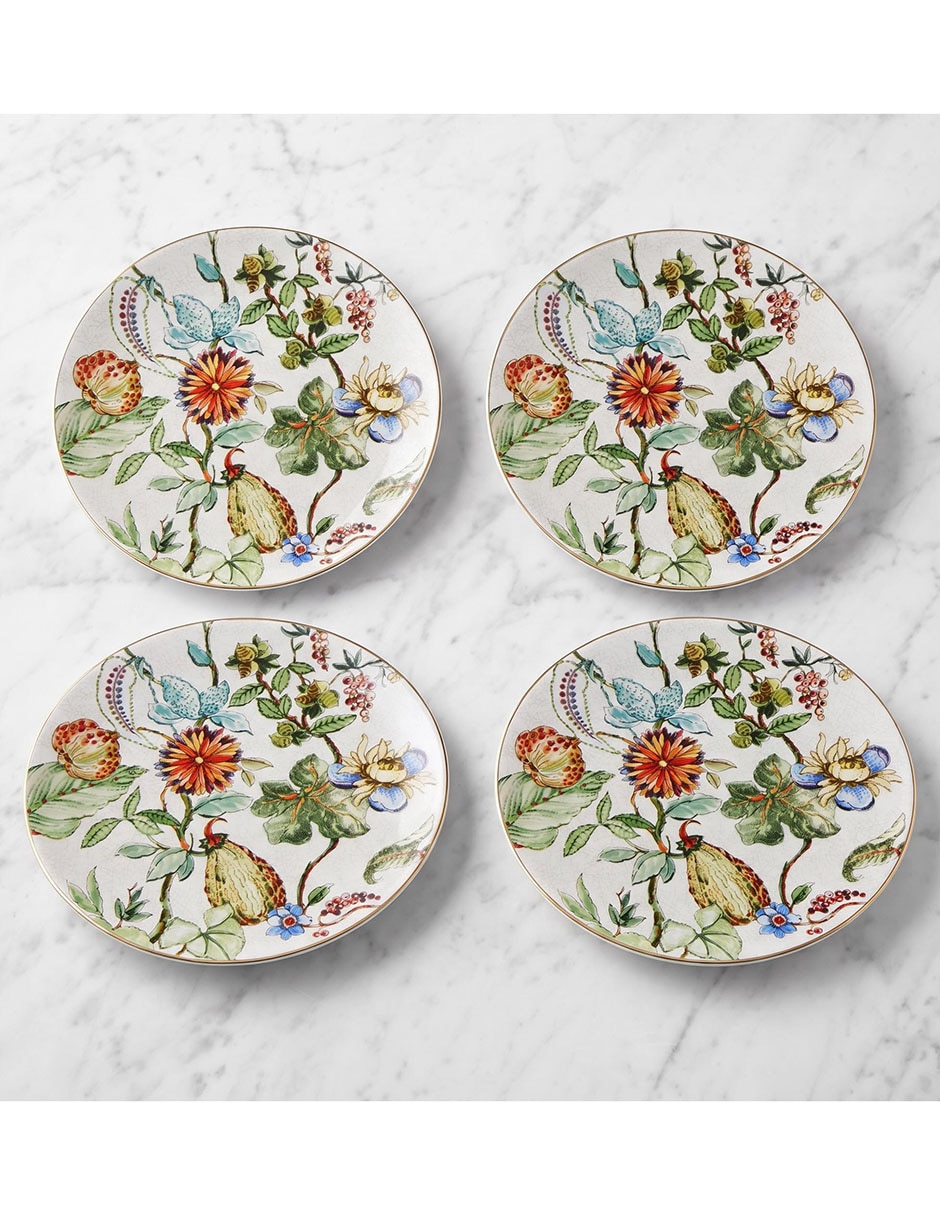 Set platos para ensalada wildwood botanical de porcelana 4 piezas 1