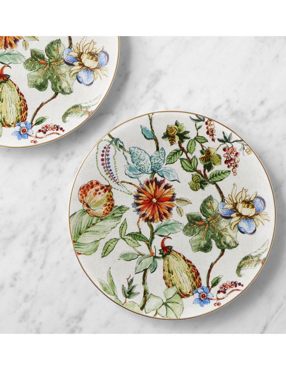 Set platos para ensalada wildwood botanical de porcelana 4 piezas 2