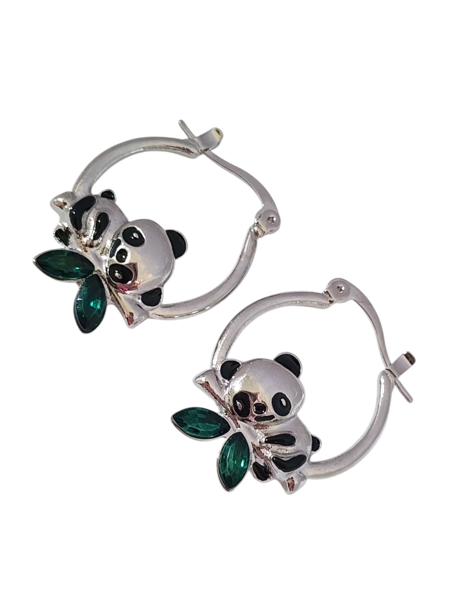 Arracadas de oso panda Limerence by Claudia Herrera de oro laminado 14 K
