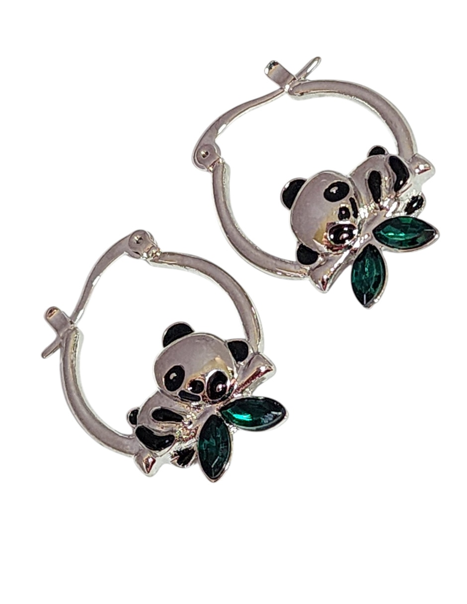 Arracadas de oso panda Limerence by Claudia Herrera de oro laminado 14 K