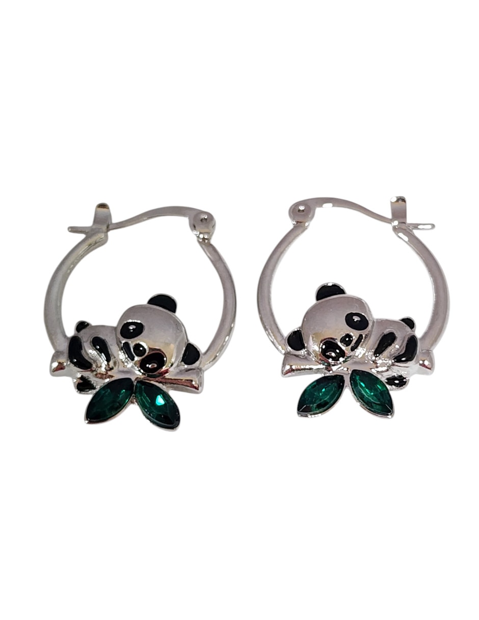 Arracadas de oso panda Limerence by Claudia Herrera de oro laminado 14 K