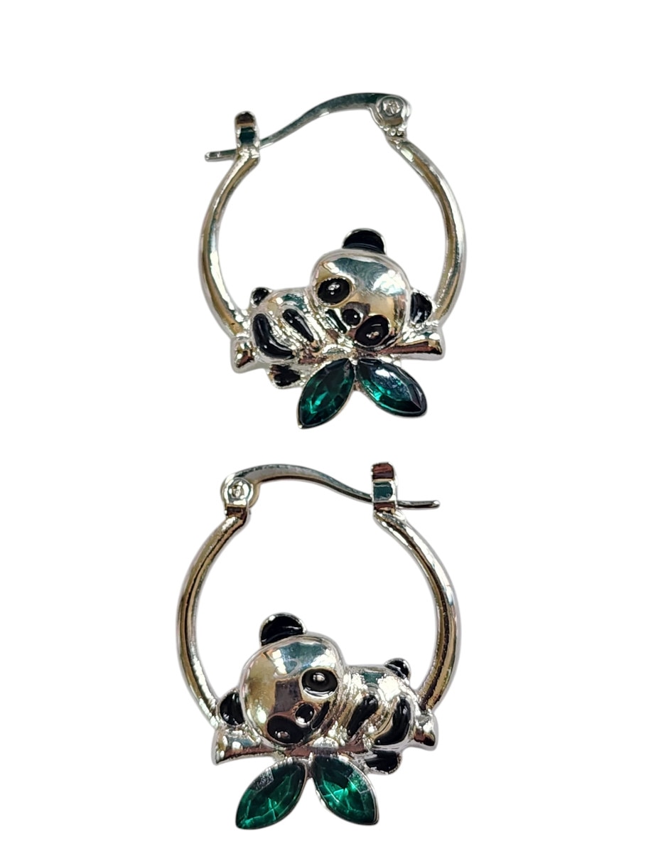 Arracadas de oso panda de oro laminado 14 K Arracadas de oso panda de oro laminado 14 K