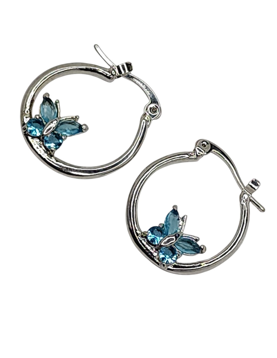 Arracadas de mariposa Limerence By Claudia Herrera de oro laminado 14 k con acabado brillante zirconia