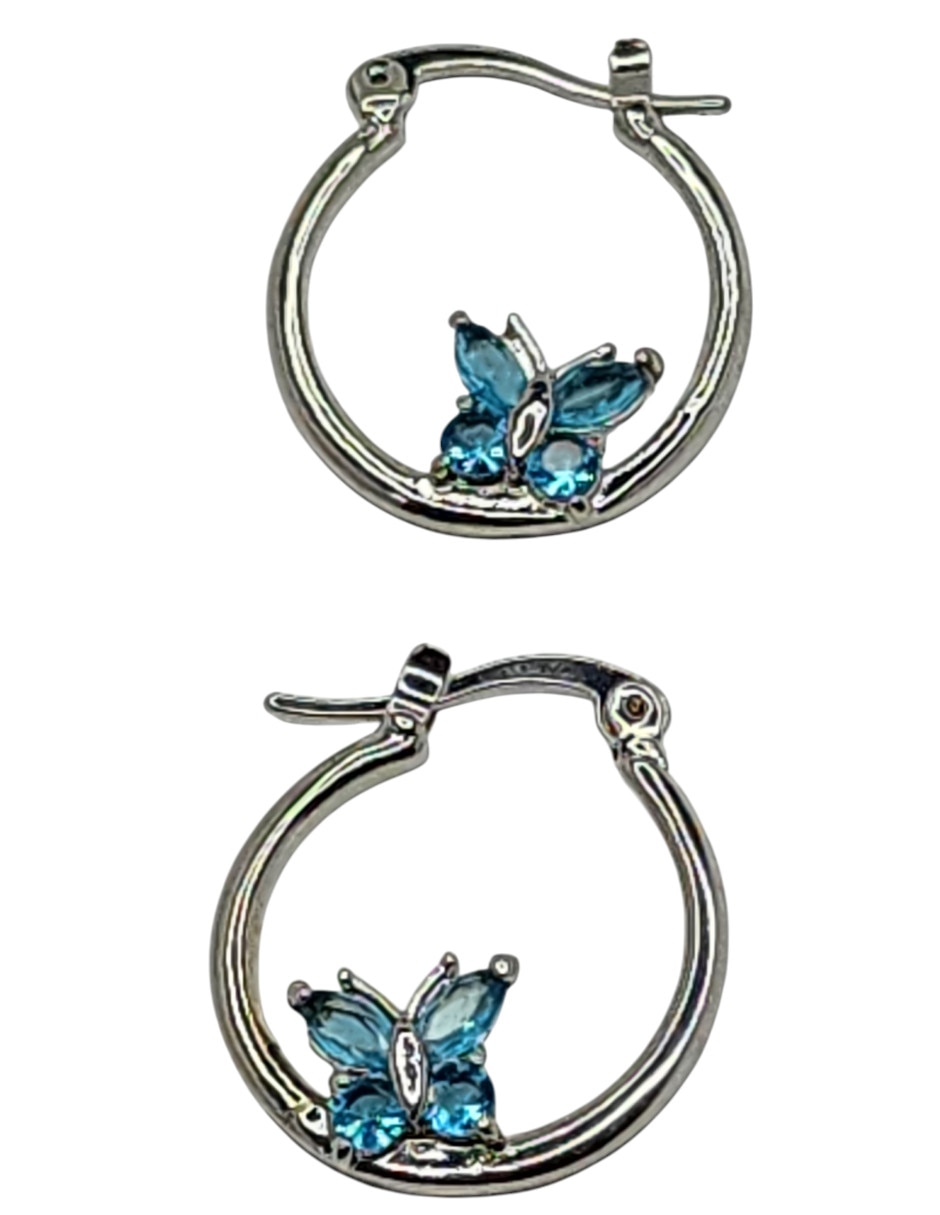 Arracadas de mariposa Limerence By Claudia Herrera de oro laminado 14 k con acabado brillante zirconia
