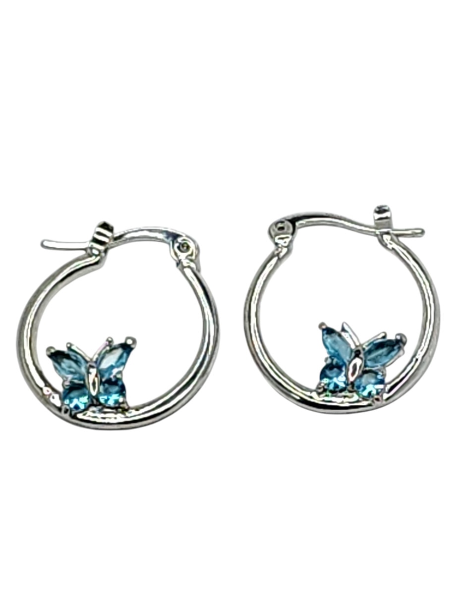 Arracadas de mariposa Limerence By Claudia Herrera de oro laminado 14 k con acabado brillante zirconia