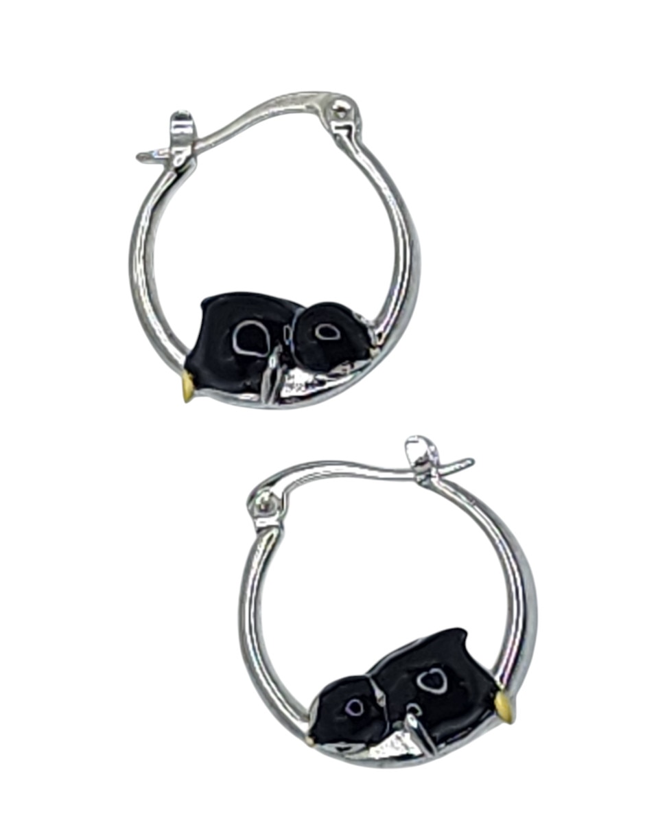 Arracadas de pingüino de oro laminado 14 K 2