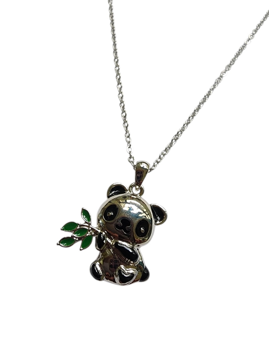 Collar con dije Panda Oso Limerence by Claudia Herrera Primavera Oro laminado 14 K