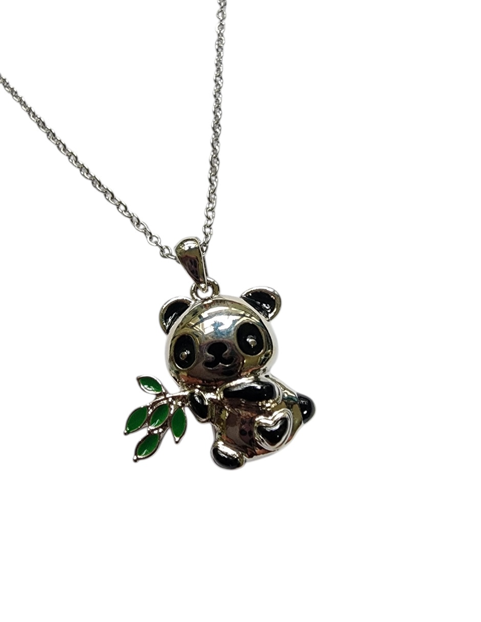Collar con dije Panda Oso Limerence by Claudia Herrera Primavera Oro laminado 14 K