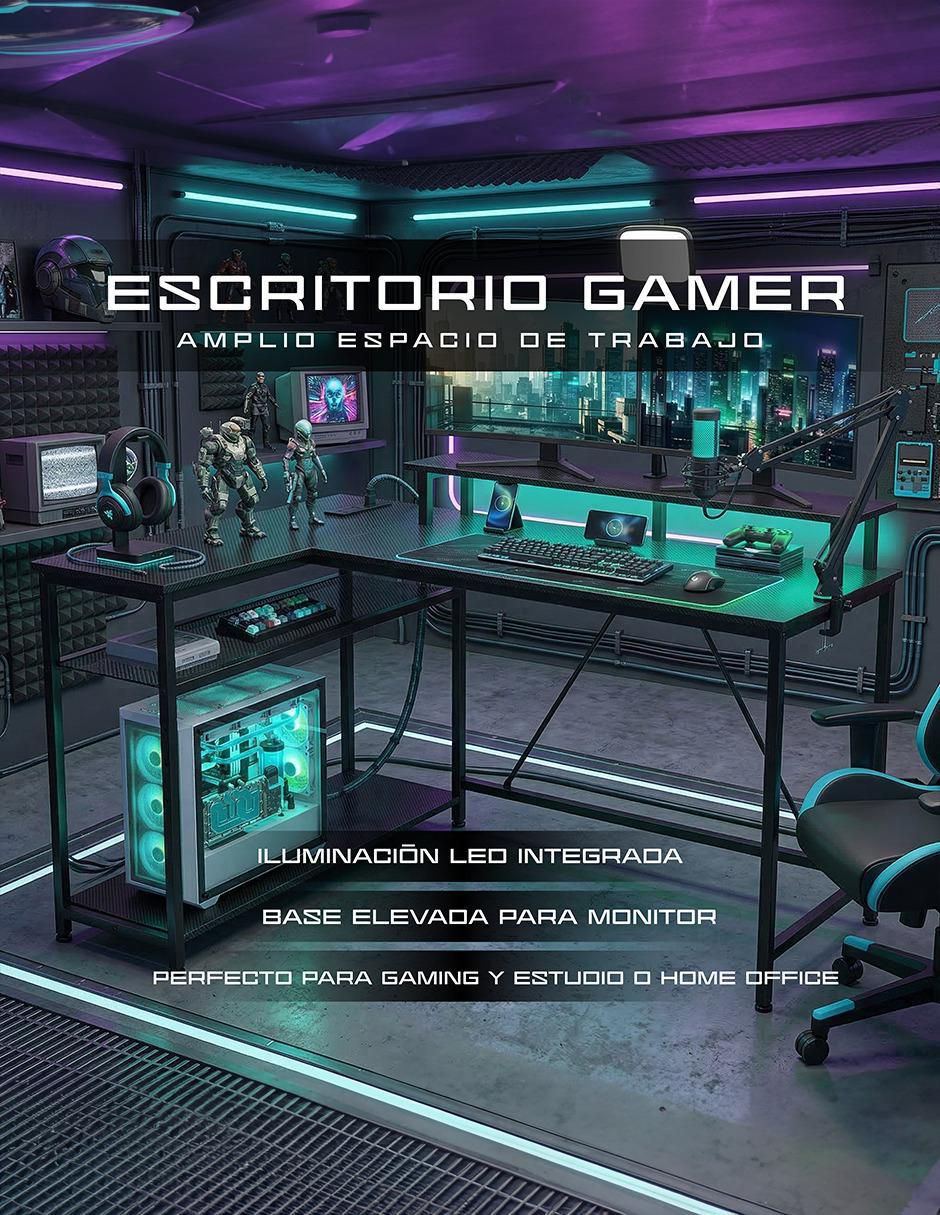 Escritorio armable gamer Z505 Instigo de MDF
