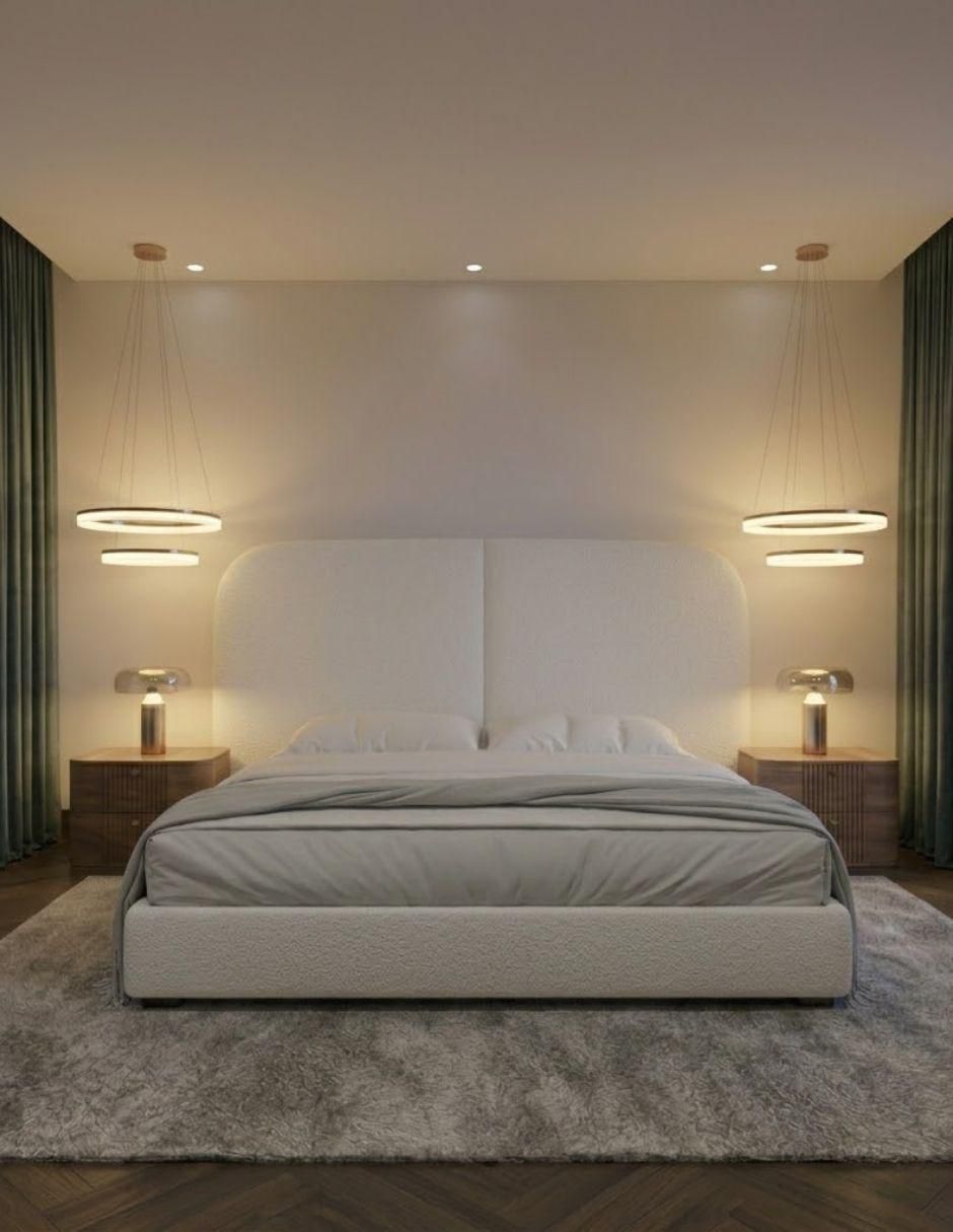 Cama Quiet Luxury Article Wall Furniture Paneling de tela