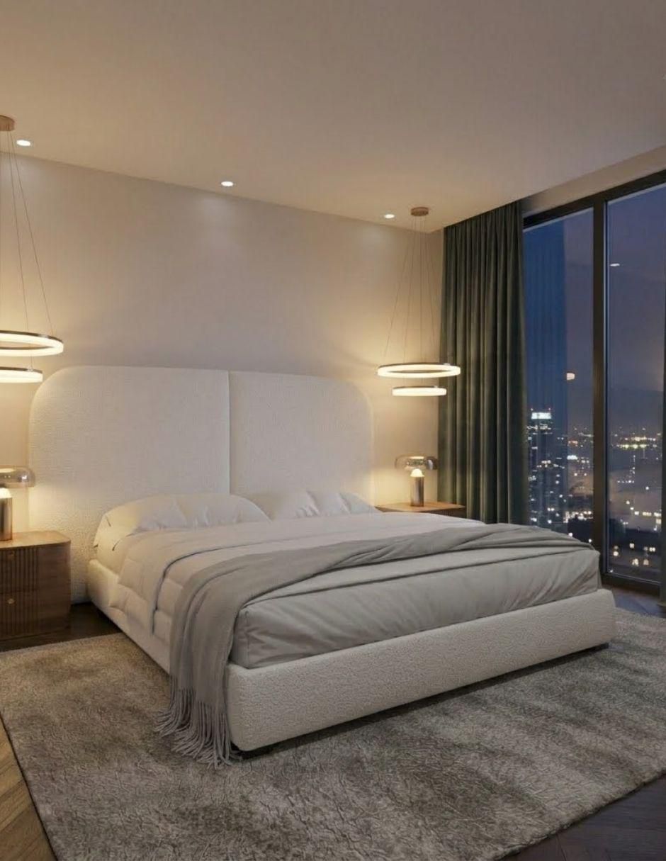 Cama Quiet Luxury Article Wall Furniture Paneling de tela