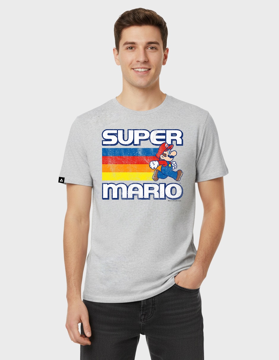 Playera Mario Sm Vintage cuello redondo para hombre