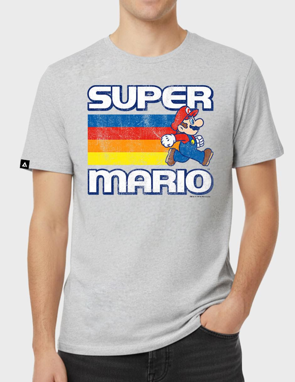 Playera Mario Bros Mario Sm Vintage cuello redondo para hombre