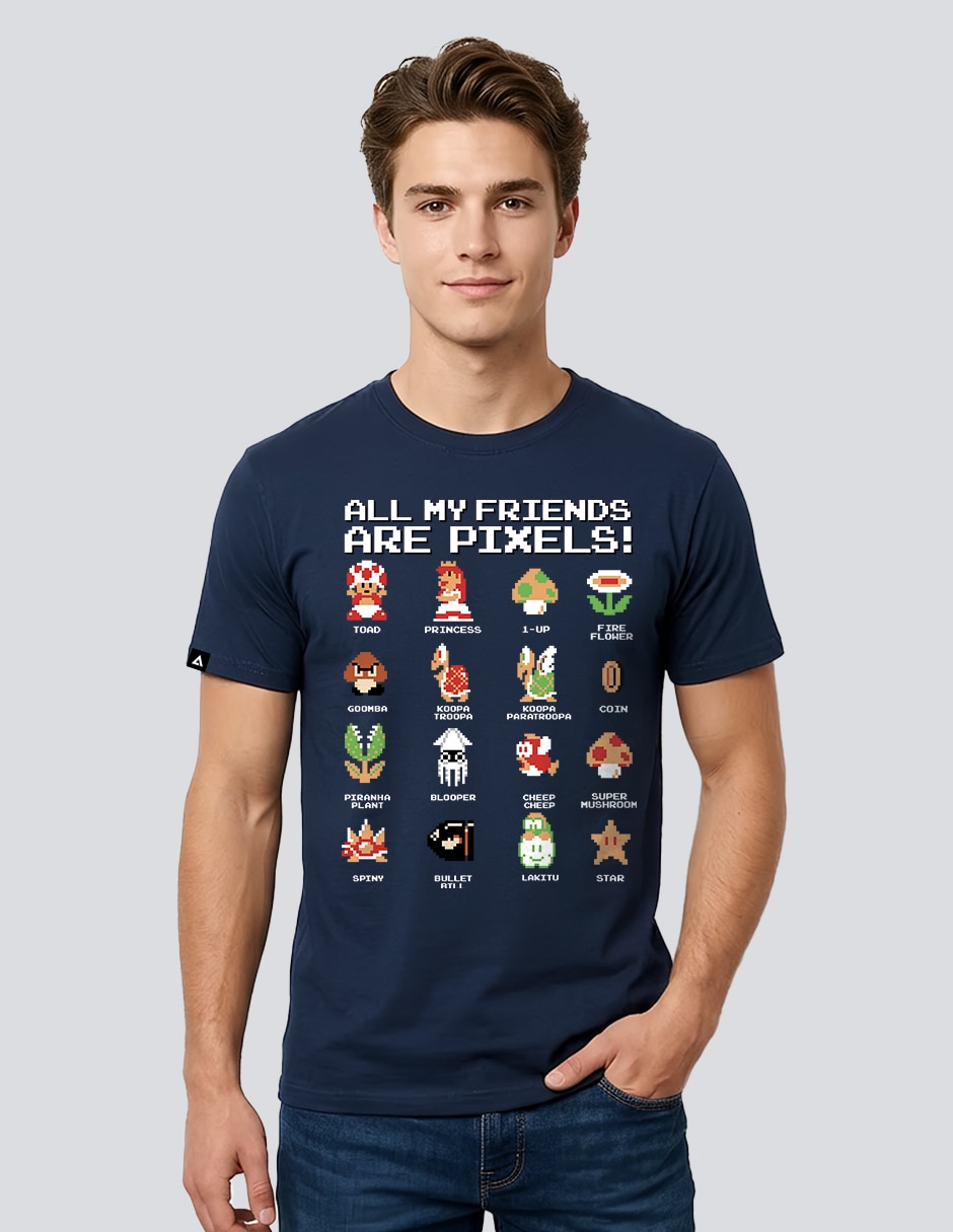 Playera Mario All My Friends cuello redondo para hombre
