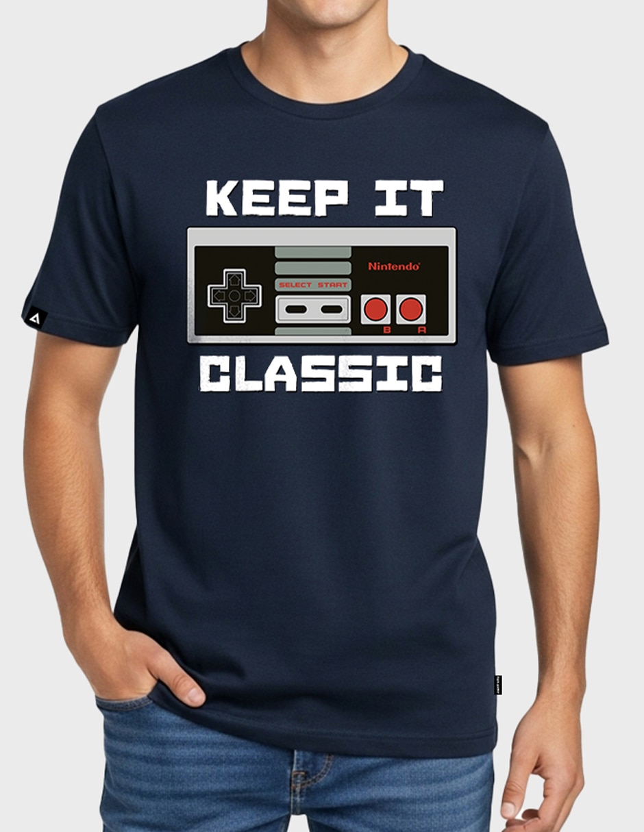 Playera Mario Bros Keep It Classic cuello redondo para hombre