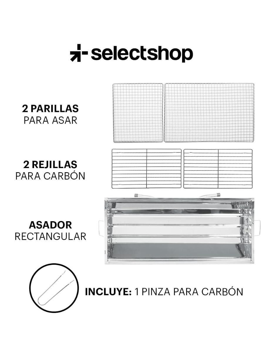 Asador de carbón de acero inoxidable 6